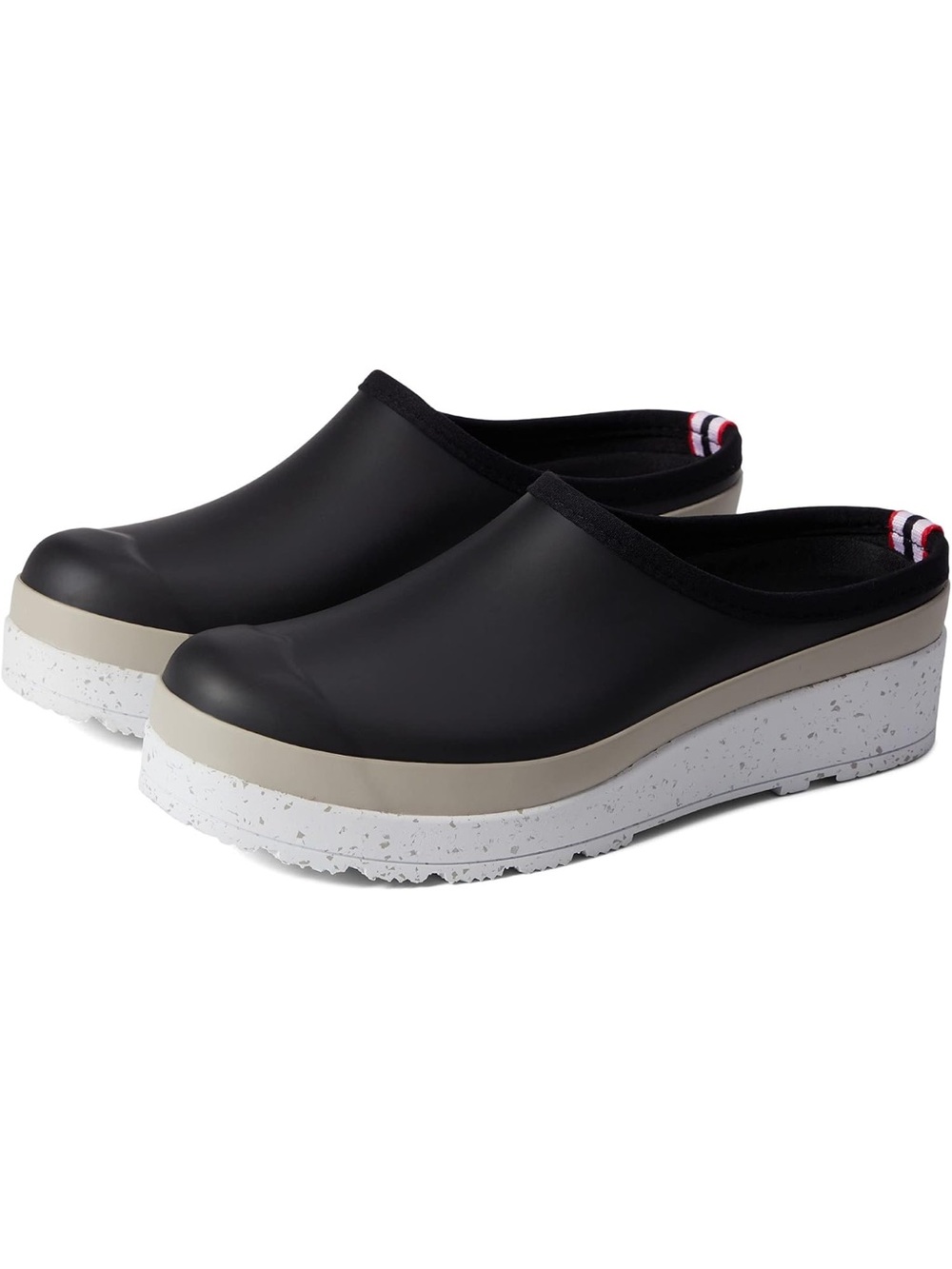 Hunter x Free People Play Speckle Sole Platform Rubber Black Clogs Shoes Size 9